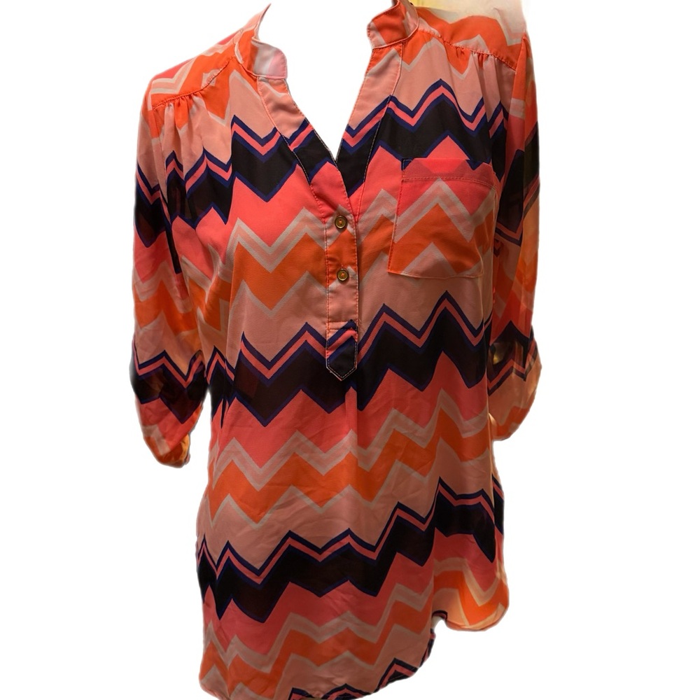 Rue21 Chevron Split-Neck Tunic Top